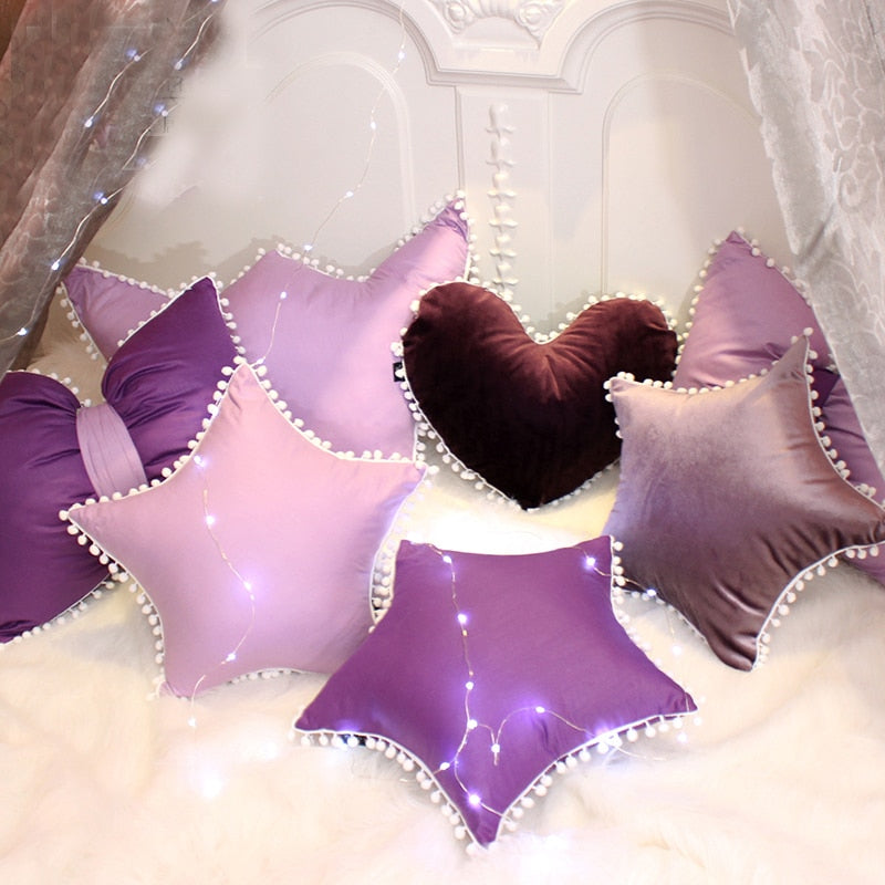 candy purple 100% cotton luxury model room decor pillows