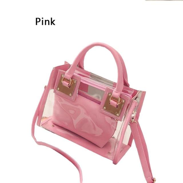 pvc jelly small shoulder transparent handbags p