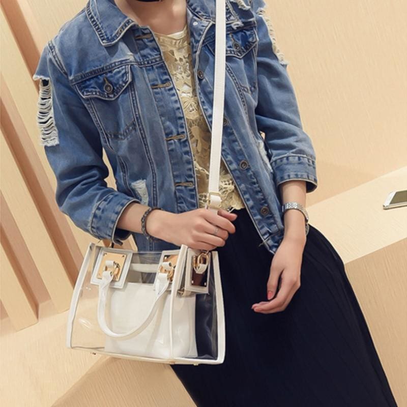 pvc jelly small shoulder transparent handbags