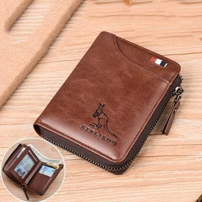 rfid blocking genuine leather wallet 2003 brown