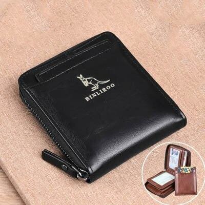 rfid blocking genuine leather wallet 2005 black