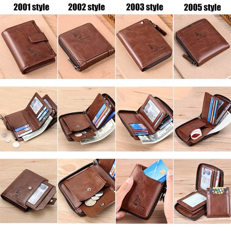 rfid blocking genuine leather wallet