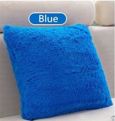 shaggy solid cushion cover for home decoration blue / 43x43cm