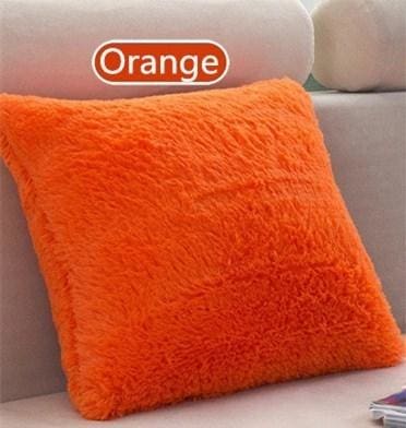 shaggy solid cushion cover for home decoration orange / 43x43cm
