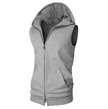 Sleeveless Hooded Men Sweatshirt Gray / L JACKETS