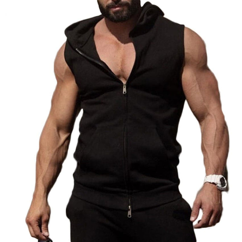 Sleeveless Hooded Men Sweatshirt JACKETS