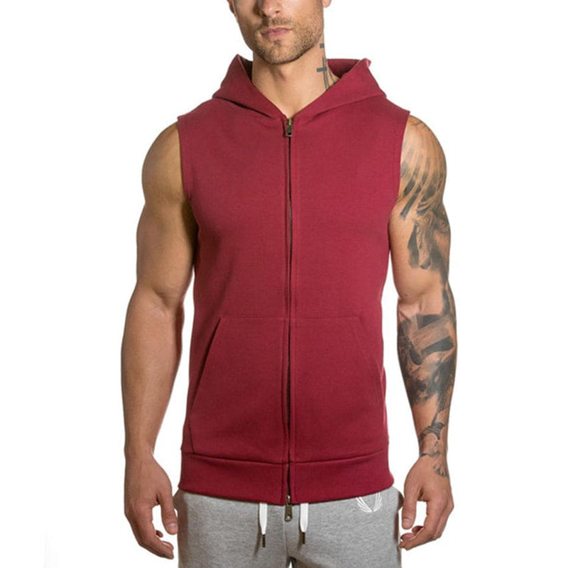 Sleeveless Hooded Men Sweatshirt JACKETS