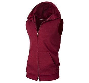 Sleeveless Hooded Men Sweatshirt Red / L JACKETS