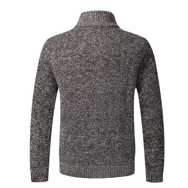 slim fit knitted fleece zipper warm sweater coat