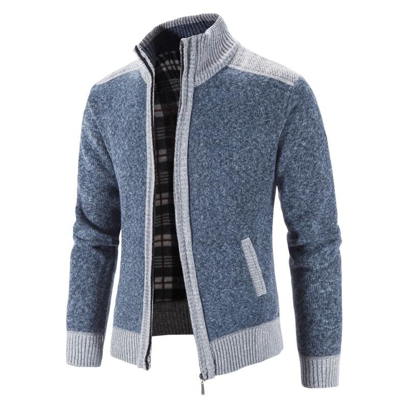 slim fit stand collar thick warm cardigan coats for men