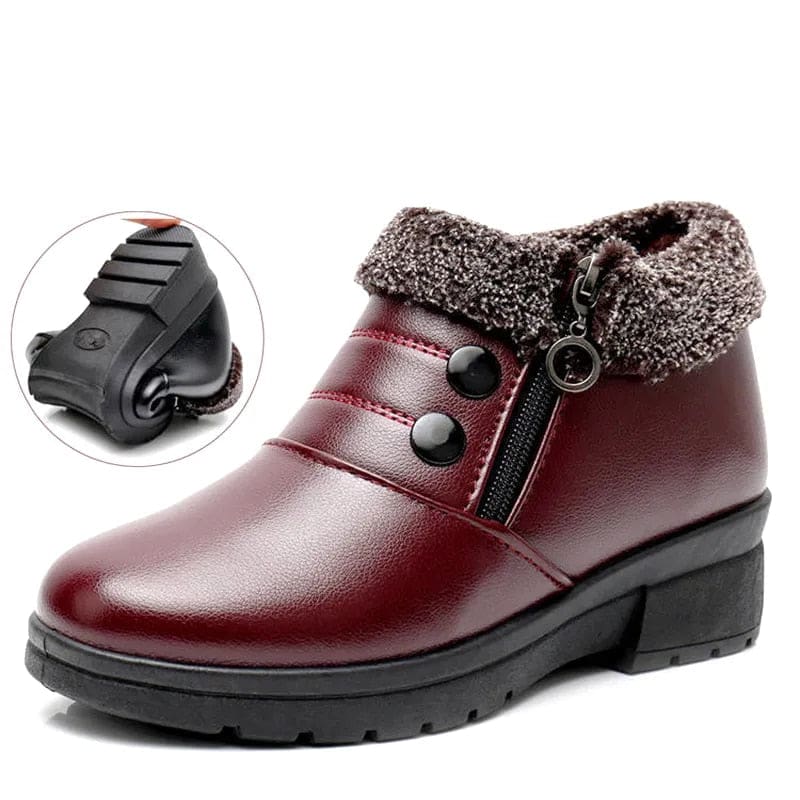 Soft Leather Waterproof Lightweight Ankle Warm Women Snow Boots WOMEN BOOTS
