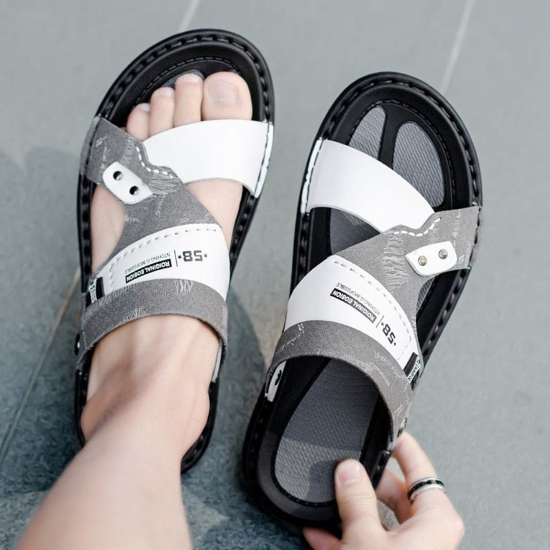 split leather leisure beach summer sandals