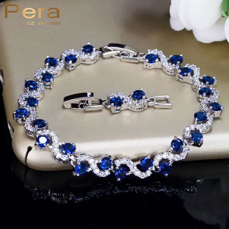 sterling silver cubic zirconia royal stone bracelet