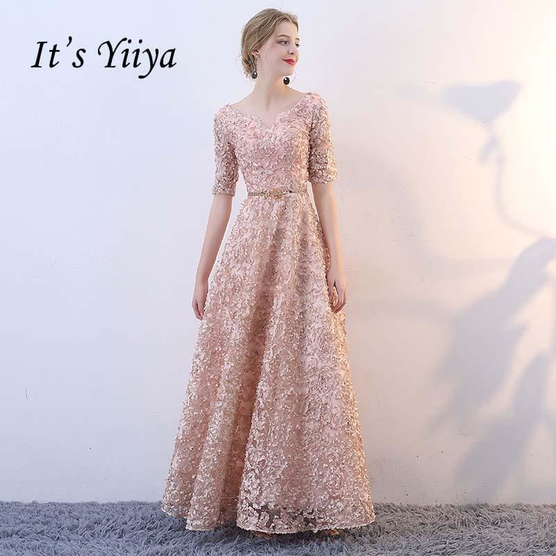 V-Neck Half Sleeves A-line Vintage Elegant Lace Up Party Dress Khaki / 10 V-Neck Half Sleeves A-line Vintage Elegant Lace Up Party Dress Khaki / 10