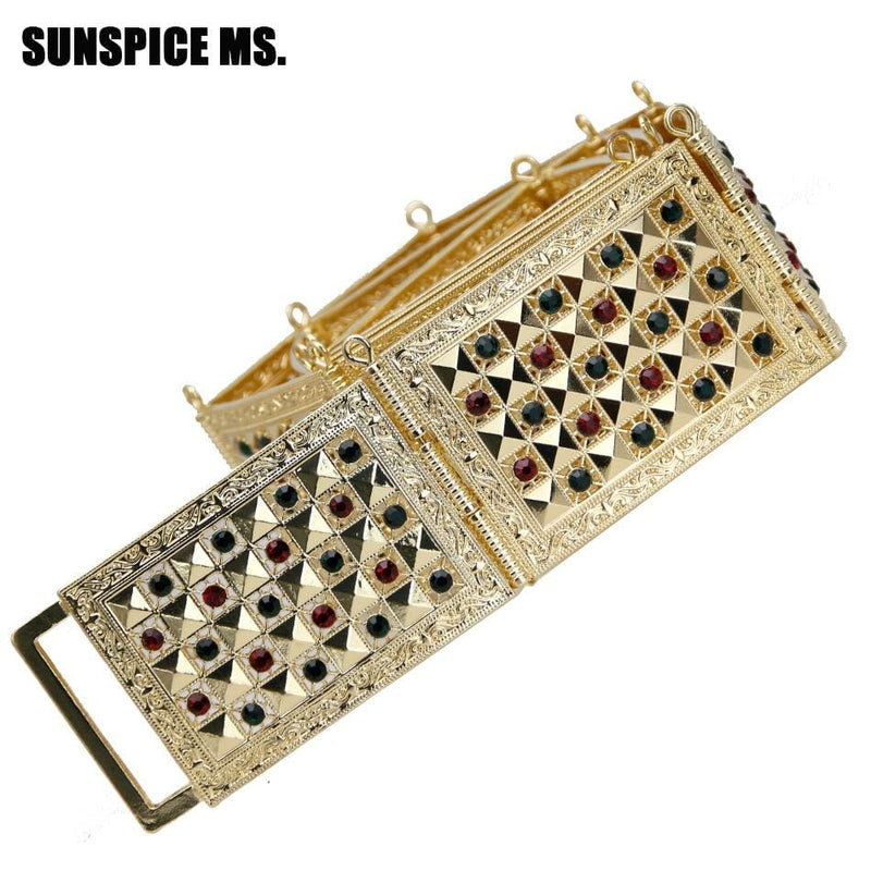 wedding belt jewelries metal waist belt crystal gold color