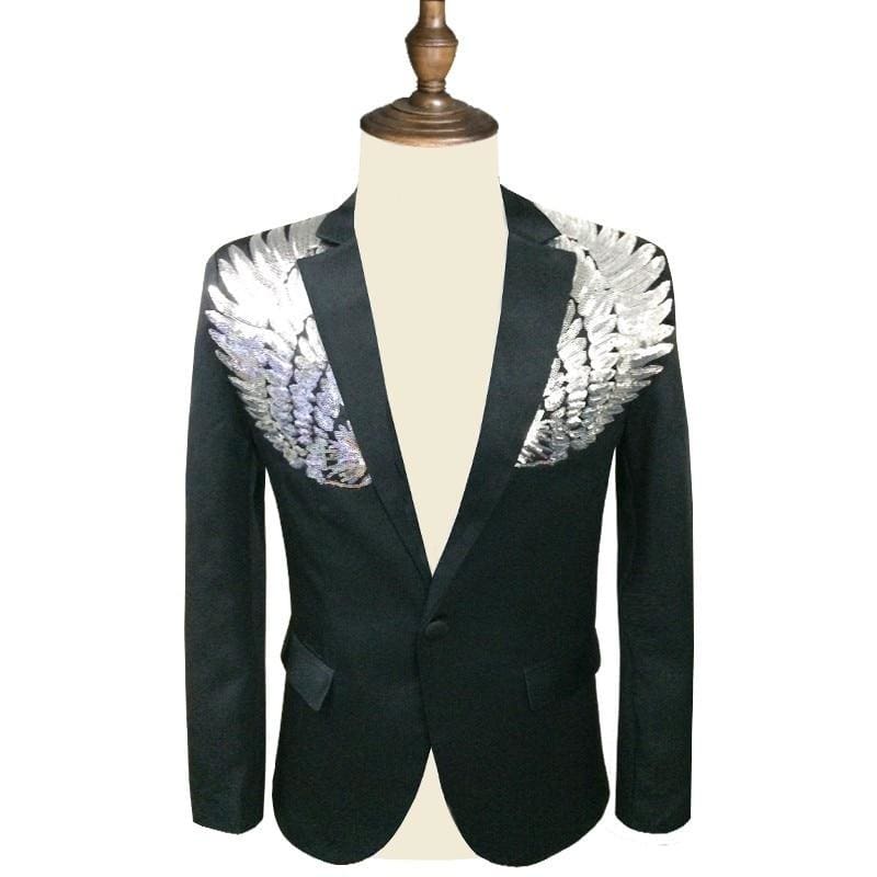 wing sequin blazer slim fit