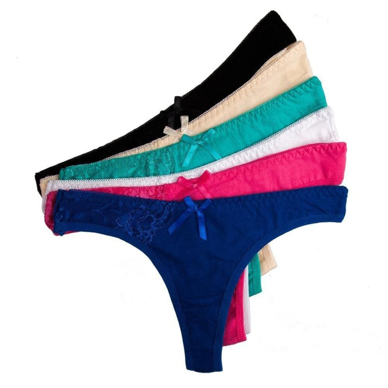 women g-string cotton thong sexy lace panties 5 pcs/lot