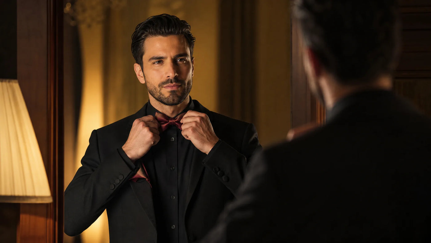Men's Bow Tie and Pocket Square Set Guide