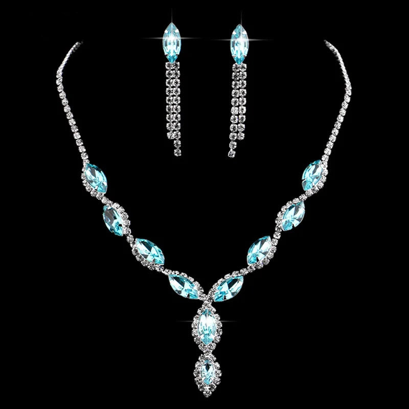 Crystal Prom Wedding Jewelry Sets for Women