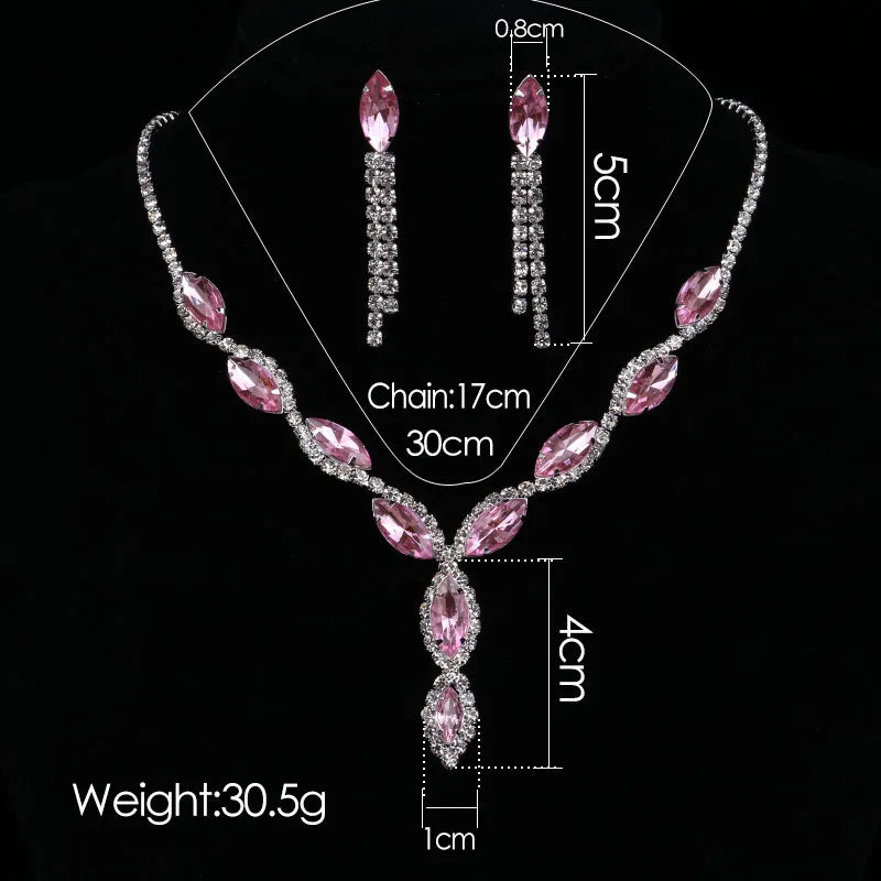 Crystal Prom Wedding Jewelry Sets for Women