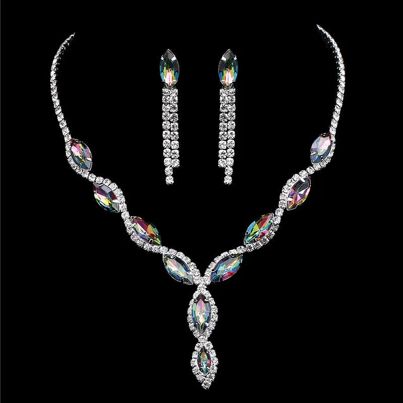 Crystal Prom Wedding Jewelry Sets for Women