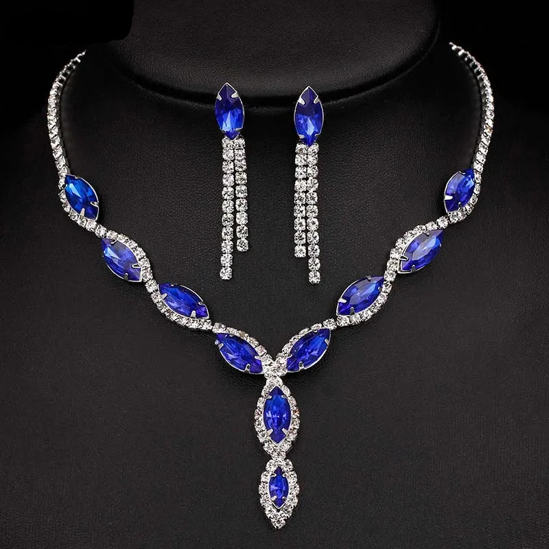 Crystal Prom Wedding Jewelry Sets for Women