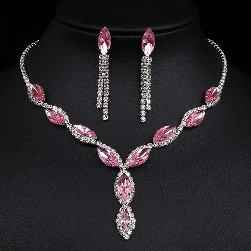 Crystal Prom Wedding Jewelry Sets for Women