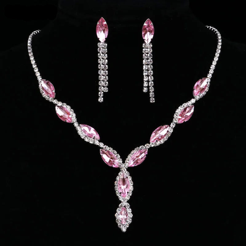 Crystal Prom Wedding Jewelry Sets for Women