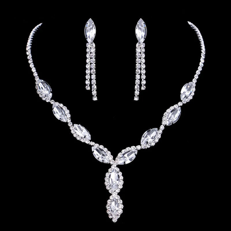 Crystal Prom Wedding Jewelry Sets for Women