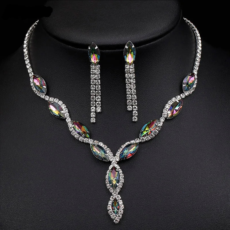Crystal Prom Wedding Jewelry Sets for Women