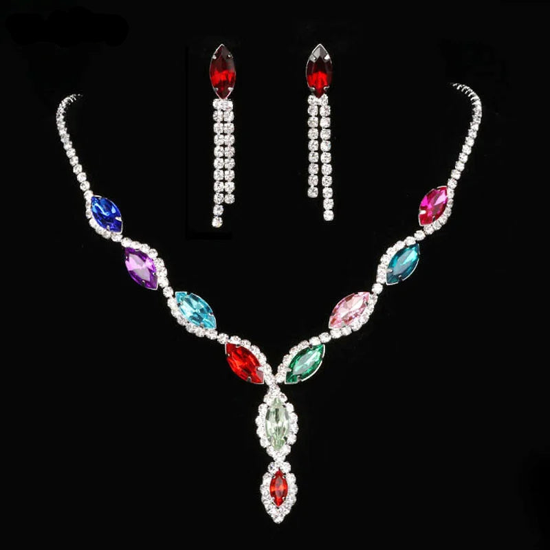 Crystal Prom Wedding Jewelry Sets for Women