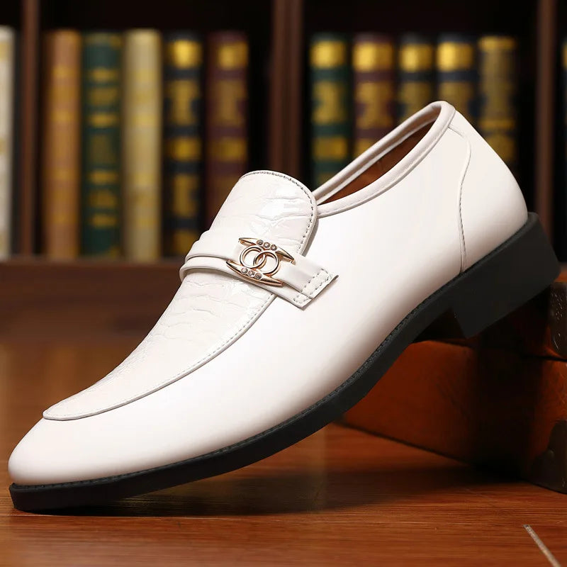 Luxury Patent Leather Pointed Toe Oxford Men Dress Shoes