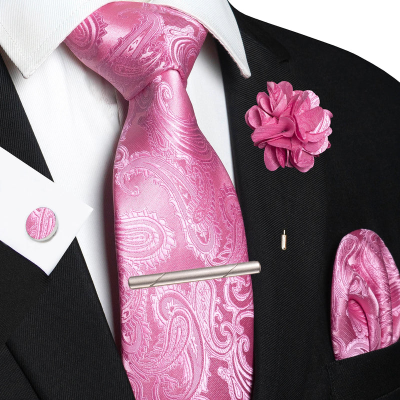 Men Ties Paisley Woven Necktie Set for Wedding Party