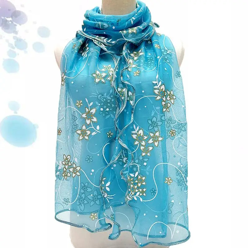 Elegant Lace Women Scarf Light Weight Silk Hijab