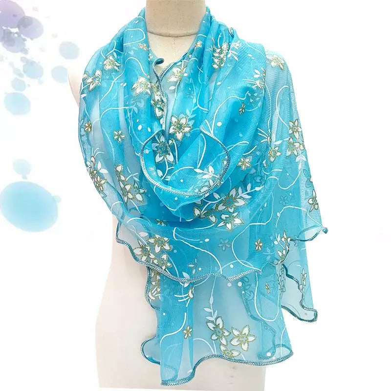 Elegant Lace Women Scarf Light Weight Silk Hijab