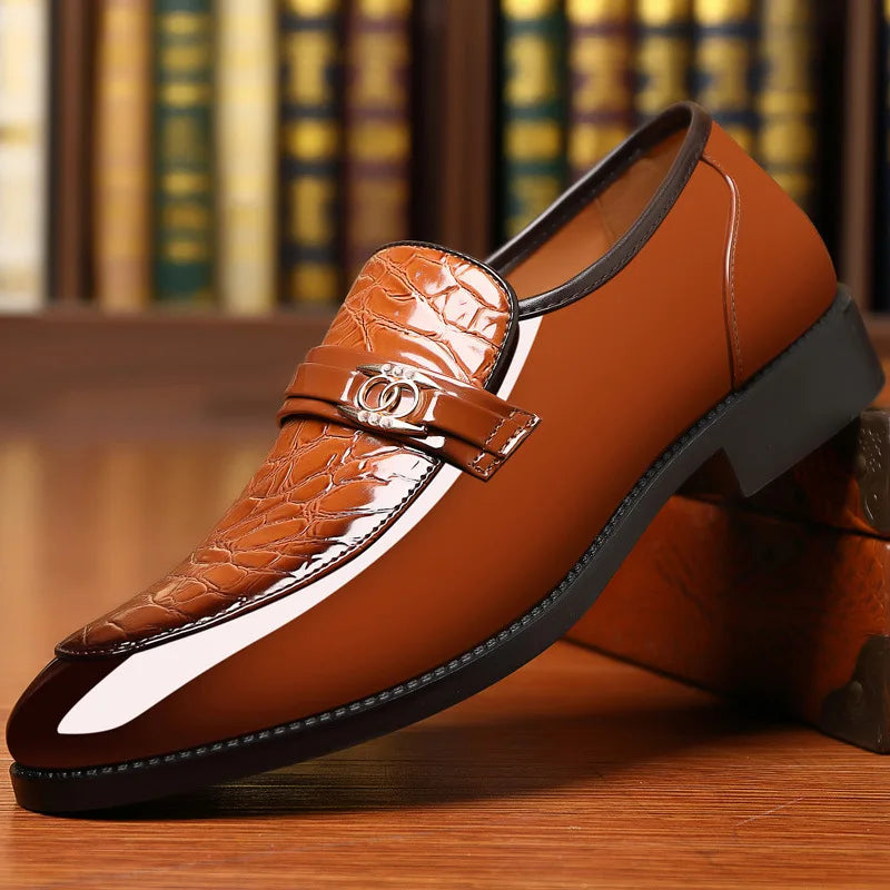 Luxury Patent Leather Pointed Toe Oxford Men Dress Shoes