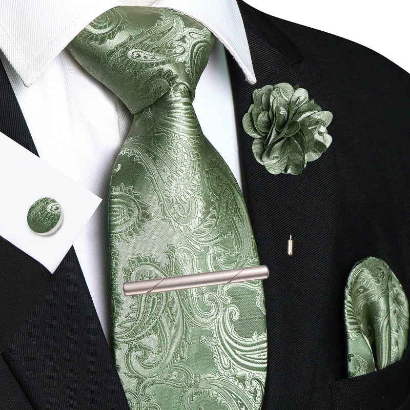 Men Ties Paisley Woven Necktie Set for Wedding Party