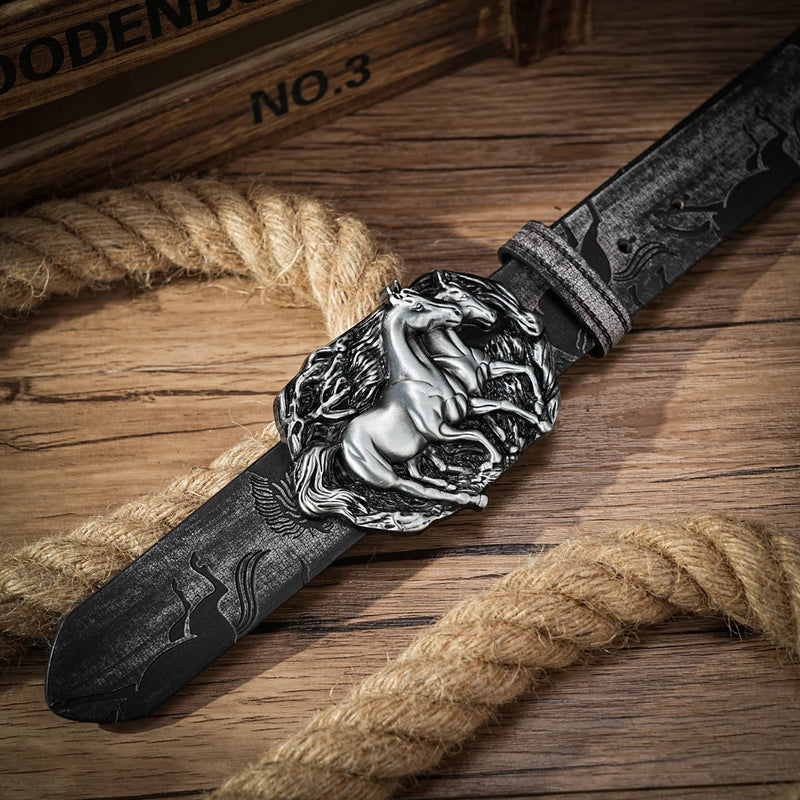 Western Cowboy PU Leather Belt for Men