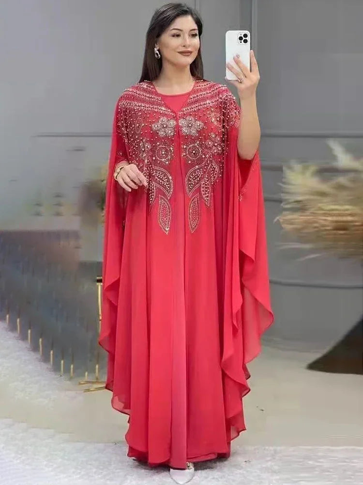 Dubai Luxury Chiffon Muslim Abayas For Women