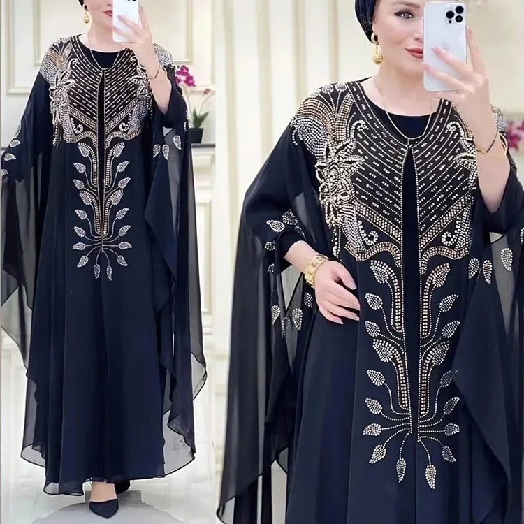 Dubai Luxury Chiffon Muslim Abayas For Women