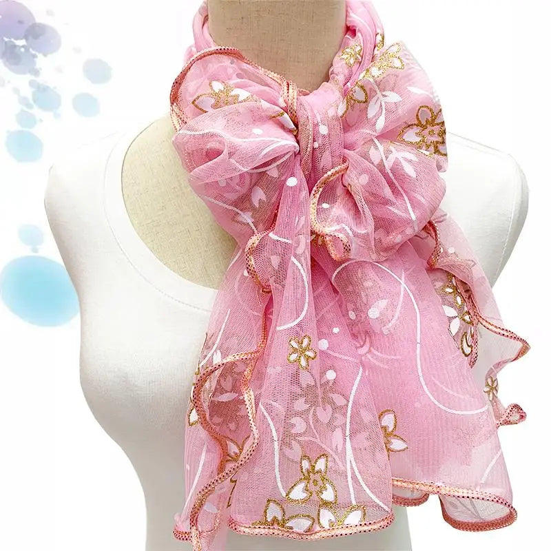 Elegant Lace Women Scarf Light Weight Silk Hijab
