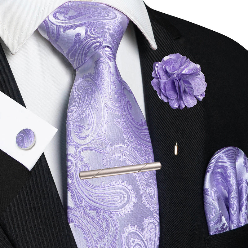 Men Ties Paisley Woven Necktie Set for Wedding Party
