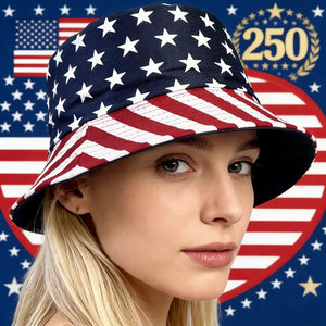 Unisex 250th Anniversary American Flag Patriotic Bucket Hat
