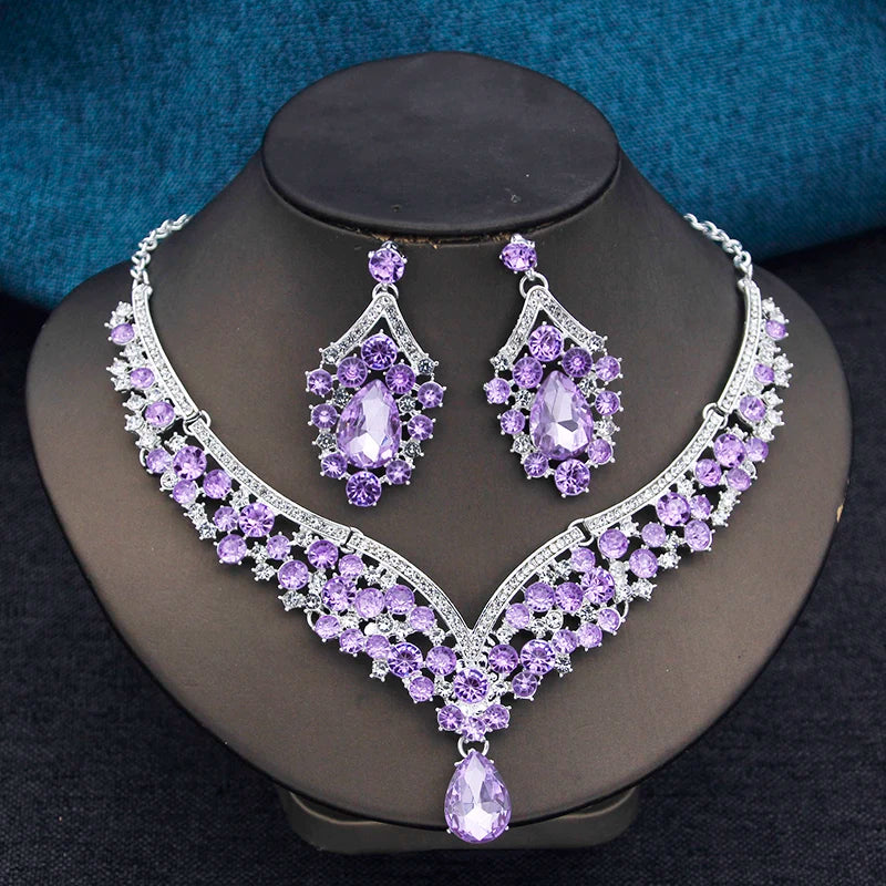 Princess Collar Two Piece Set Bride Jewelry for Women Wedding Accessories