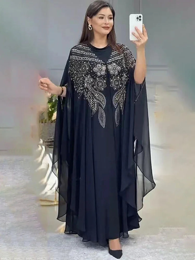 Dubai Luxury Chiffon Muslim Abayas For Women