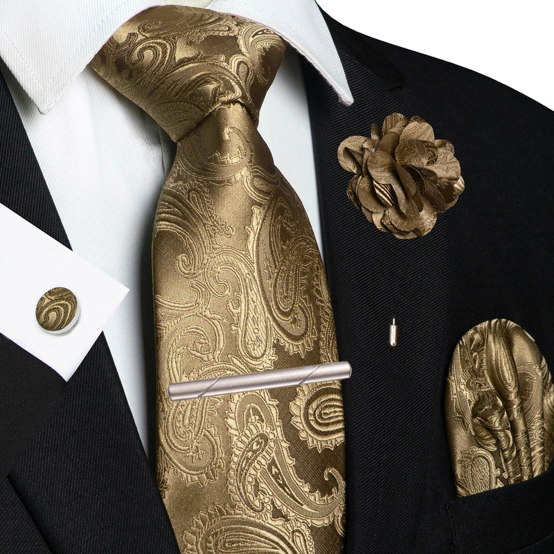 Men Ties Paisley Woven Necktie Set for Wedding Party