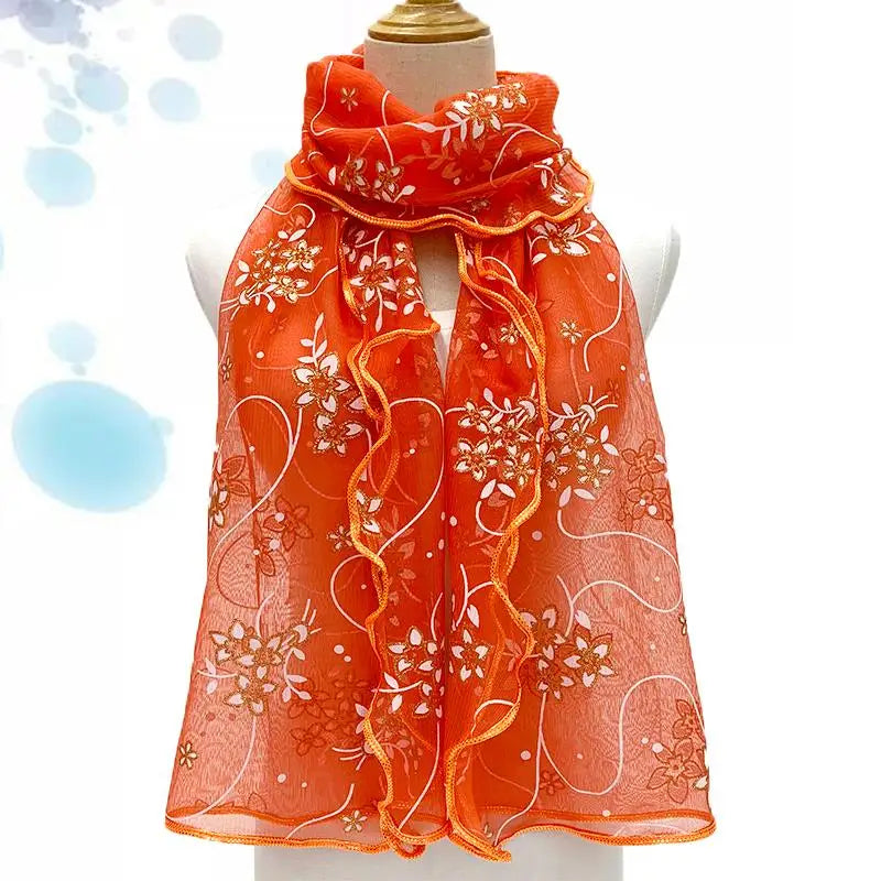 Elegant Lace Women Scarf Light Weight Silk Hijab