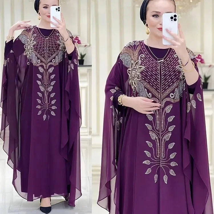 Dubai Luxury Chiffon Muslim Abayas For Women