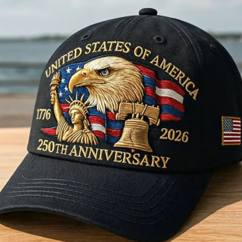 USA 250th Anniversary Eagle Print Unisex Adjustable Cotton Hat