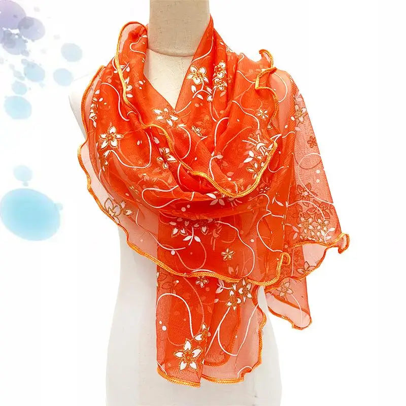 Elegant Lace Women Scarf Light Weight Silk Hijab